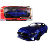 2018 Ford Mustang GT 5.0 Blue with Black Wheels 1/24 Diecast Model Car by Motormax