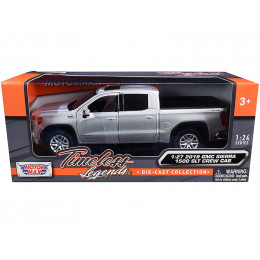 2019 GMC Sierra 1500 SLT Crew Cab Pickup Truck Silver Metallic 1/24-1/27 Diecast Model Car by Motormax
