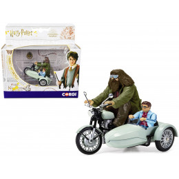 Motorcycle and Sidecar Light Green with Harry and Hagrid Figures 