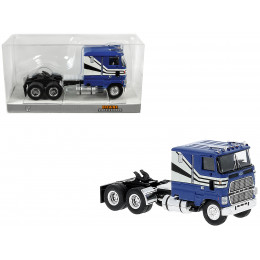 1978 Ford CLT 9000 Truck Tractor Blue with White Stripes 1/87 (HO) Scale Model Car by Brekina