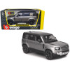 2022 Land Rover Defender 110 Dark Silver Metallic with Black Top and Sunroof 1/24 Diecast Model Car by Bburago