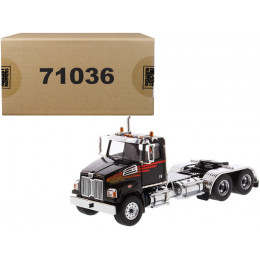Western Star 4700 SF Tandem Day Cab Tractor Metallic Black 1/50 Diecast Model by Diecast Masters