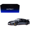 2022 Nissan GT-R (R35) Nismo Special Edition RHD (Right Hand Drive) Meteor Flake Black Pearl with Carbon Hood and Top 1/18 Model Car by Autoart