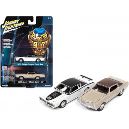 1971 Dodge Charger Super Bee White and 1971 Chevrolet Monte Carlo SS Sandalwood Brown 