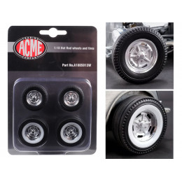 Chrome Salt Flat Wheel and Tire Set of 4 pieces from 