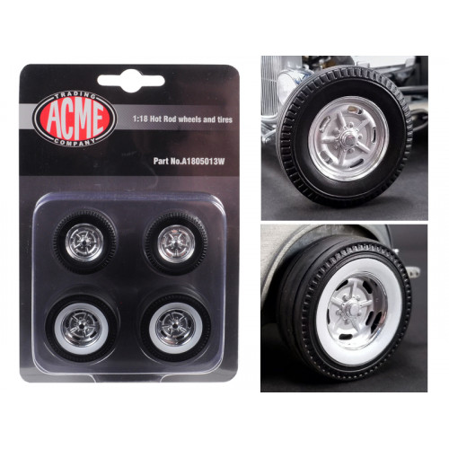 Chrome Salt Flat Wheel and Tire Set of 4 pieces from 