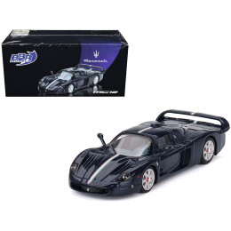 Maserati MC12 Stradale Blue Metallic with White Stripe 1/64 Diecast Model Car by BBR