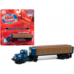 White WC22 Truck Tractor with Bottle Trailer Dark Blue 