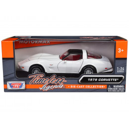 1979 Chevrolet Corvette C3 White with Black Top and Red Interior 
