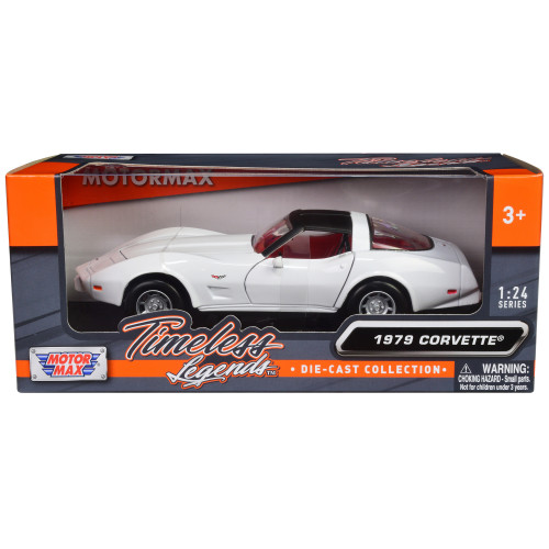 1979 Chevrolet Corvette C3 White with Black Top and Red Interior 