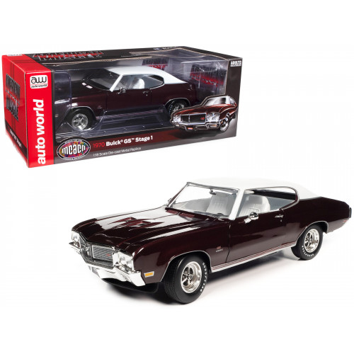 1970 Buick GS Stage 1 Burgundy Mist Metallic with White Top and Interior 