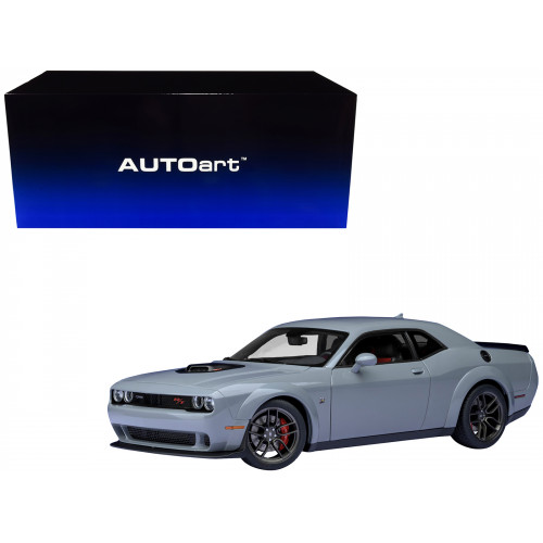2022 Dodge Challenger R/T Scat Pack Widebody Smoke Show Gray 1/18 Model Car by Autoart