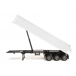 3-Axle Dump Trailer White 1/87 (HO) Plastic Model by Promotex