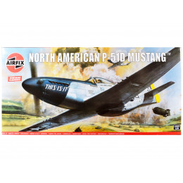 Level 4 Model Kit North American P-51D Mustang Aircraft with 2 Scheme Options 1/24 Plastic Model Kit by Airfix
