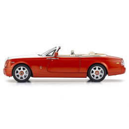 Rolls Royce Phantom Drophead Coupe Orange Metallic with Silver Hood 1/18 Diecast Model Car by Kyosho