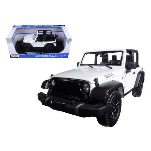 2014 Jeep Wrangler Willys White 1/18 Diecast Model Car by Maisto