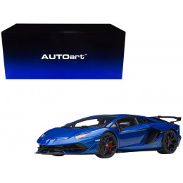 Lamborghini Aventador SVJ Blue Nethuns Metallic 1/18 Model Car by Autoart