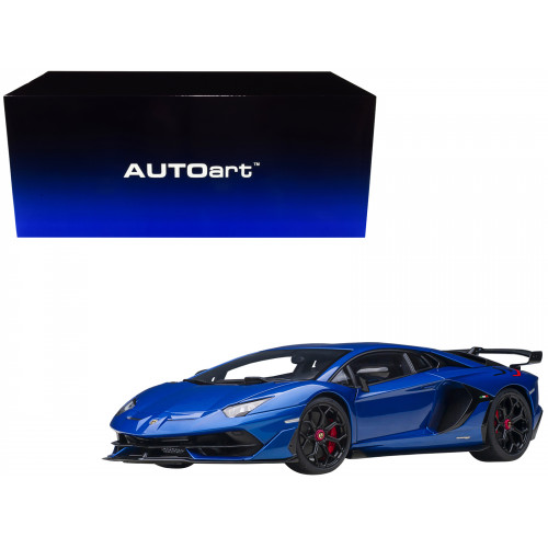Lamborghini Aventador SVJ Blue Nethuns Metallic 1/18 Model Car by Autoart