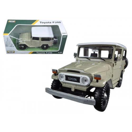 Toyota FJ40 Beige with White Top 1/24 Diecast Model Car by Motormax