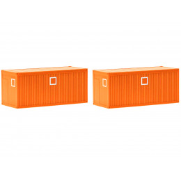 Mobile Offices Orange Set of 2 pieces 1/87 (HO) Plastic Model by Herpa
