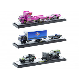 Auto Haulers Set of 3 Trucks Release 86 Limited Edition to 9600 pieces Worldwide 1/64 Diecast Models by M2 Machines