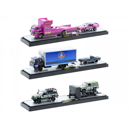 Auto Haulers Set of 3 Trucks Release 86 Limited Edition to 9600 pieces Worldwide 1/64 Diecast Models by M2 Machines