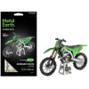 Model Kit Kawasaki KX450 Off-Road Motorcycle Green (Challenging Difficulty) Steel Model by Metal Earth