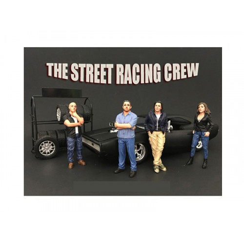 The Street Racing Crew 4 Piece Figure Set For 1:18 Scale Models by American Diorama