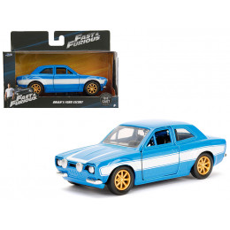 Brian's Ford Escort Light Blue with White Stripes 