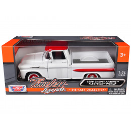 1958 Chevrolet Apache Fleetside Pickup Truck White with Red Top 