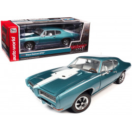 1968 Pontiac Royal Bobcat GTO Meridian Turquoise and White with White Interior 