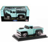 1956 Ford F-100 Pickup Truck Light Blue and Black Limited Edition to 6250 pieces Worldwide 1/24 Diecast Model Car by M2 Machines