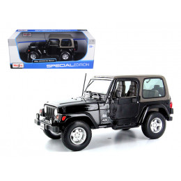 Jeep Wrangler Sahara Black 1/18 Diecast Model Car by Maisto
