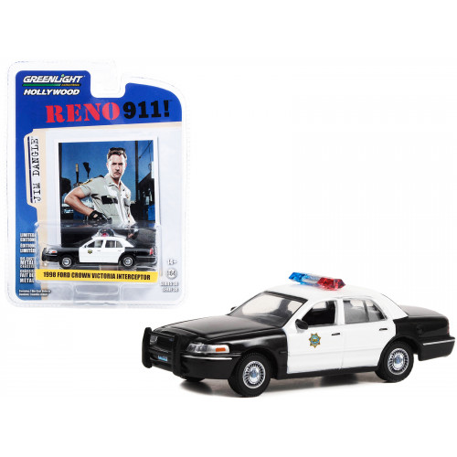 1998 Ford Crown Victoria Police Interceptor Black and White Reno Sheriff's Department 