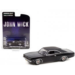 1968 Dodge Charger R/T Gloss Black with Vinyl Black Top 