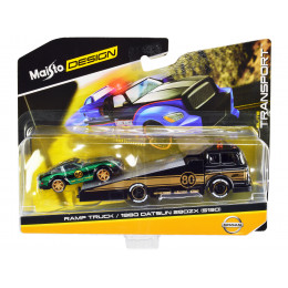 Ramp Truck #80 Dark Gray Metallic with Gold Metallic Stripes 