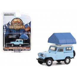 1969 Nissan Patrol (60) Light Blue with White Top and Camp'otel Cartop Sleeper Tent 