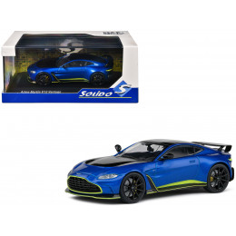 Aston Martin V12 Vantage Blue Metallic with Black Hood and Top 1/43 Diecast Model Car by Solido