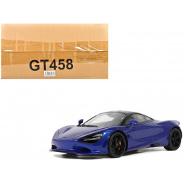 2023 McLaren 750S Coupe Blue Metallic with Black Top 1/18 Model Car by GT Spirit