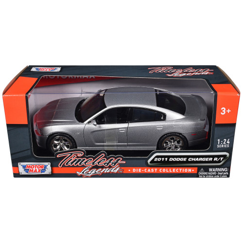 2011 Dodge Charger R/T Hemi Silver 1/24 Diecast Model Car by Motormax