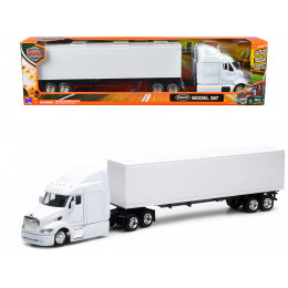 Peterbilt 387 Truck with Dry Goods Trailer White 