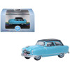 1950 Nash Rambler Custom Landau Convertible (Closed) Strato Blue with Black Top 1/87 (HO) Scale Diecast Model Car by Oxford Diecast