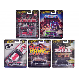 'Pop Culture 2025' 5 piece Set J 'Premium Series' Diecast Model Cars by Hot Wheels