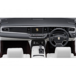 Toyota Century Open Car Convertible RHD (Right Hand Drive) Black with White Interior 1/18 Model Car by Autoart