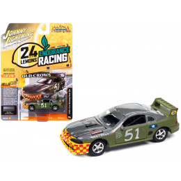 1990s Ford Mustang Race Car #51 Military Green and Dark Silver Metallic 
