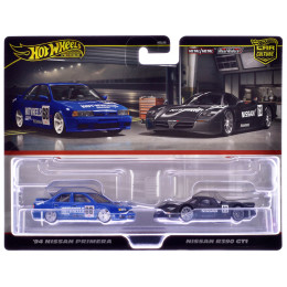 1994 Nissan Primera RHD (Right Hand Drive) #68 Blue and Nissan R390 GT1 #23 Matt Black 