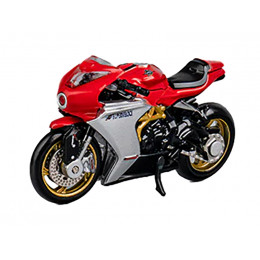 MV Agusta Superveloce 800 Motorcycle Red and Silver with Figure 1/64 Diecast Model by CM Model