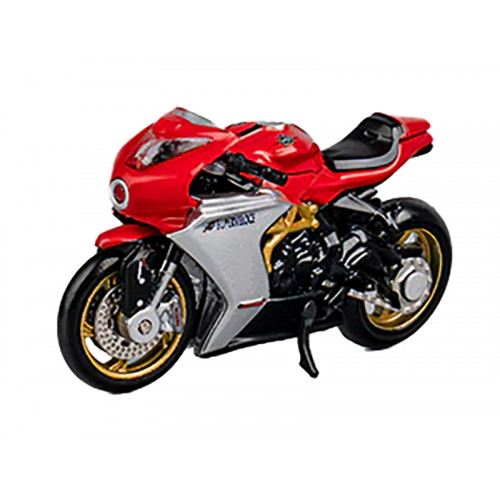 MV Agusta Superveloce 800 Motorcycle Red and Silver with Figure 1/64 Diecast Model by CM Model