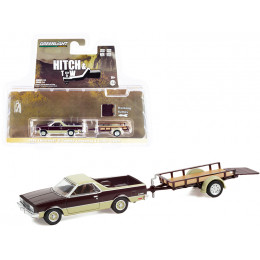 1984 Chevrolet El Camino Conquista Maroon Metallic and Beige with Utility Trailer 