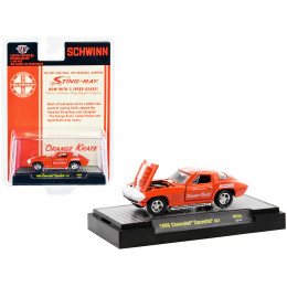 1966 Chevrolet Corvette 427 #68 Orange with White Stripes and Graphics 